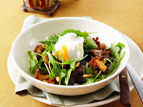 Salade d'automne aux champignons sautés